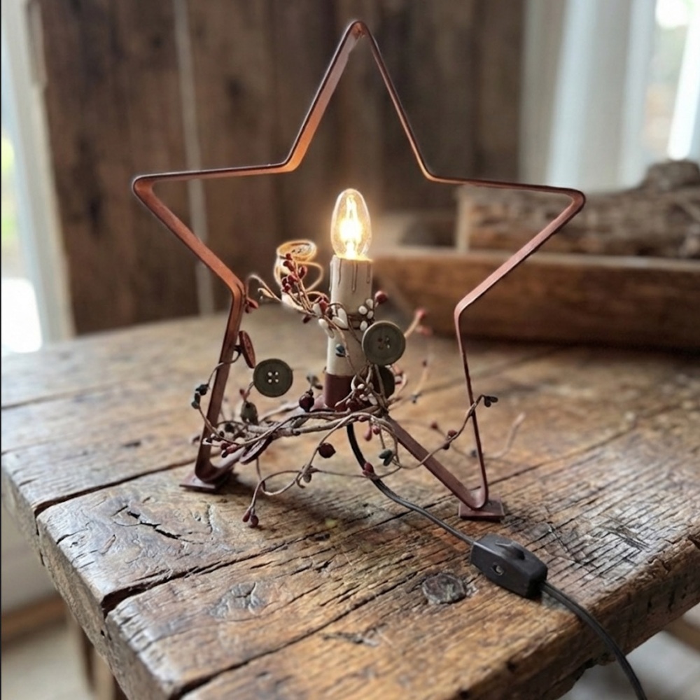 Primitive / Farmhouse Rustic Star Lamp